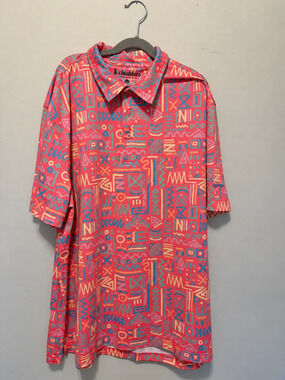 Chubbies Coral Geometric Print Golf Polo Shirt